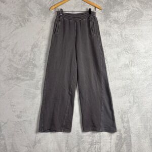 Aerie Wide Leg‎ Waffle Knit Side Panel Sweatpants Extra Small Charcoal Comfy